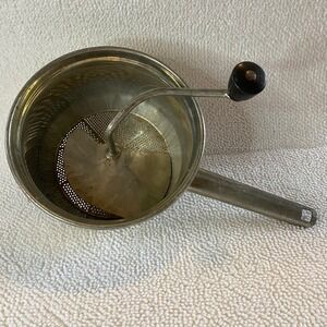 Vintage Foley Food Mill Silver Stainless Steel Manual Hand Crank Strainer USA